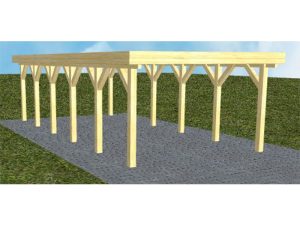 JODA Carport Borkum LO Classic Holzblende, Flachdach ohne Bedachung