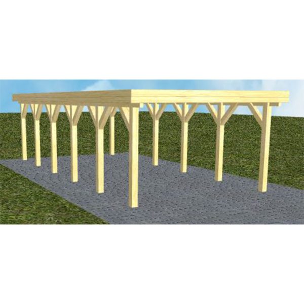 JODA Carport Borkum LO Classic Holzblende, Flachdach ohne Bedachung