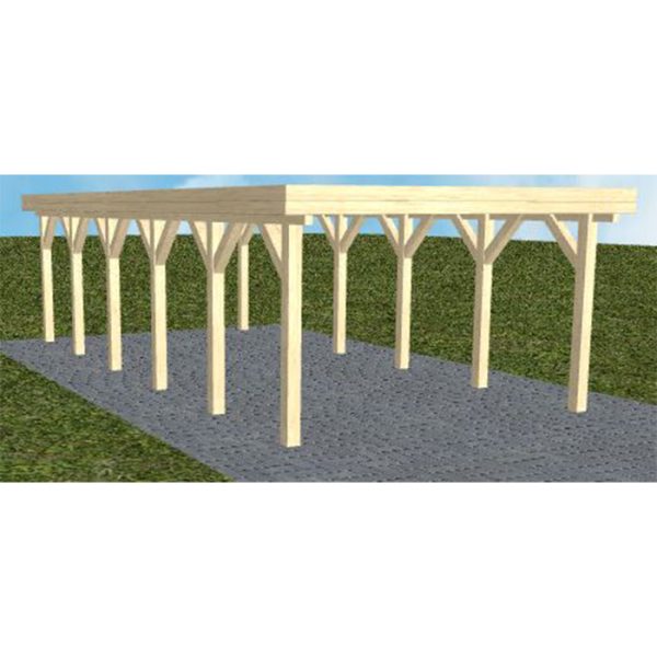 JODA Carport Borkum LO Master Holzblende, Flachdach ohne Bedachung
