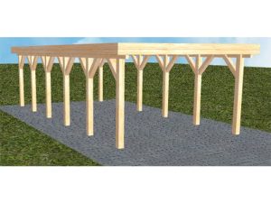 JODA Carport Borkum LO Perfect Holzblende, Flachdach ohne Bedachung