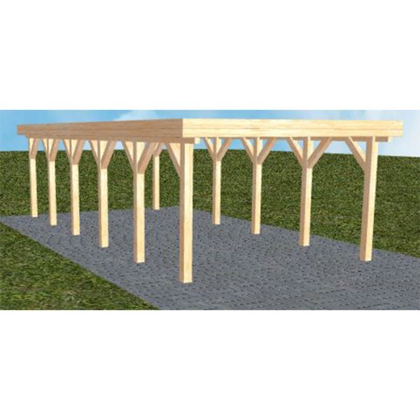 JODA Carport Borkum LO Perfect Holzblende, Flachdach ohne Bedachung
