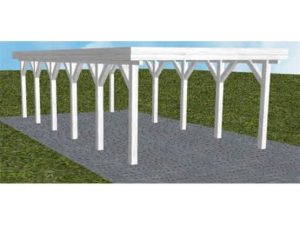 JODA Carport Borkum LO Select Holzblende, Flachdach ohne Bedachung