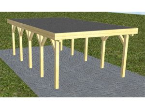 JODA Carport Borkum MF Classic Holzblende, Flachdach mit EPDM Folie