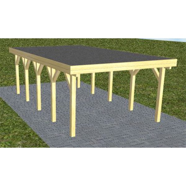 JODA Carport Borkum MF Classic Holzblende, Flachdach mit EPDM Folie
