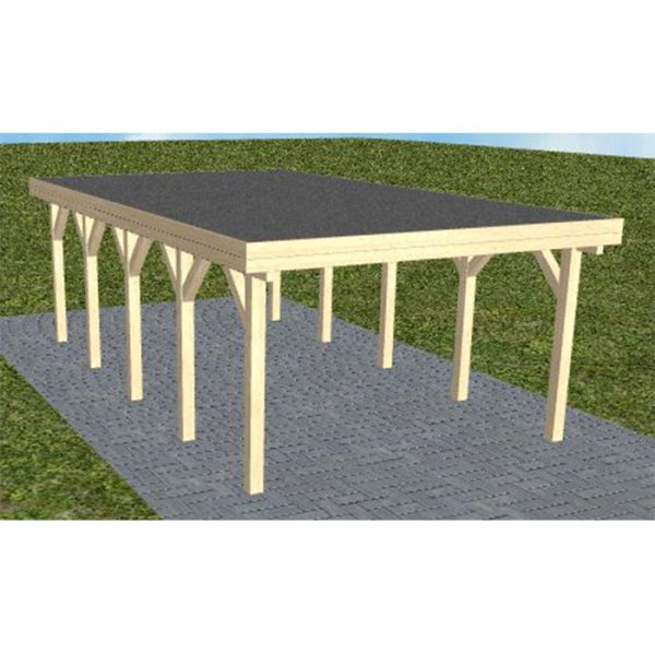 JODA Carport Borkum MF Master Holzblende, Flachdach mit EPDM Folie