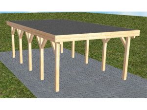JODA Carport Borkum MF Perfect Holzblende, Flachdach mit EPDM Folie