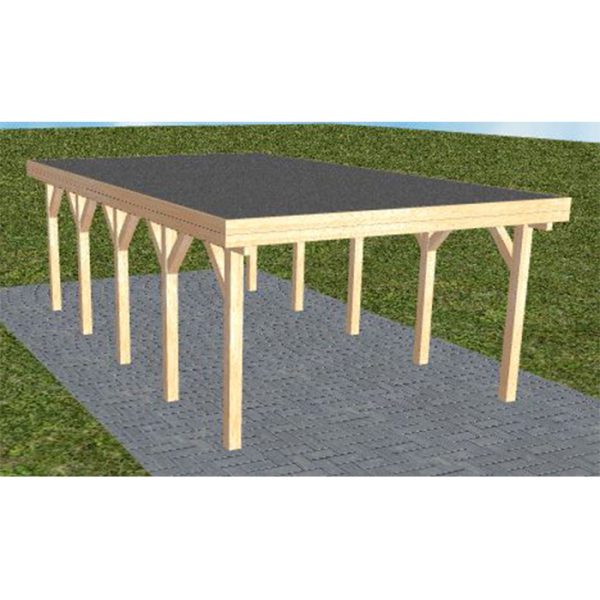 JODA Carport Borkum MF Perfect Holzblende, Flachdach mit EPDM Folie