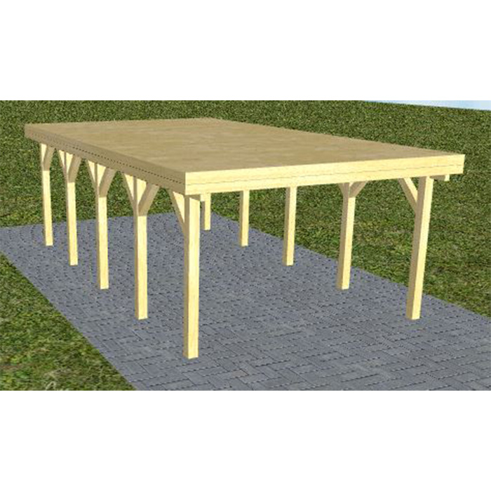 JODA Carport Borkum MT Classic Holzblende, Flachdach mit Stahl-Trapezplatten Antikondens