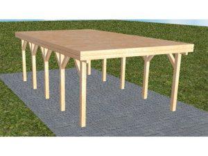 JODA Carport Borkum MG Perfect Holzblende, Flachdach vorb.f. Gründach