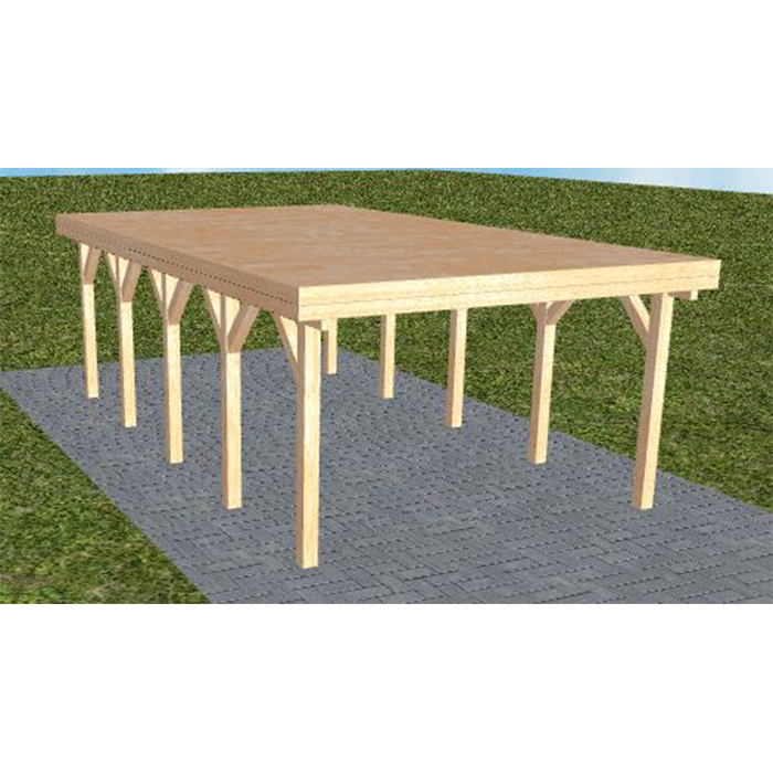 JODA Carport Borkum MG Perfect Holzblende, Flachdach vorb.f. Gründach