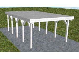 JODA Carport Borkum MG Select Holzblende, Flachdach vorb.f. Gründach