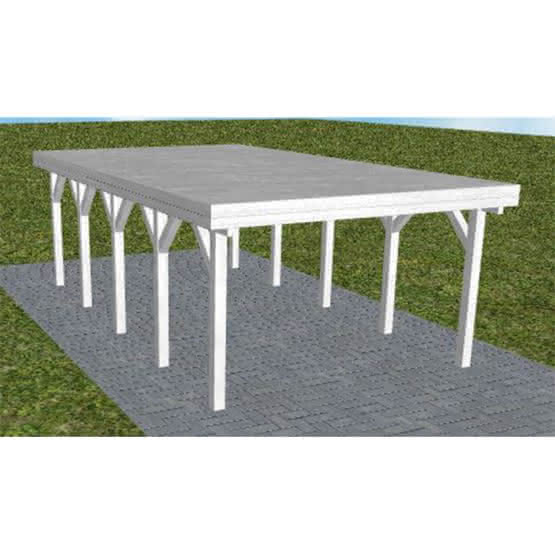 JODA Carport Borkum MG Select Holzblende, Flachdach vorb.f. Gründach
