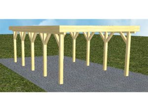 JODA Carport Borkum MO Classic Holzblende, Flachdach ohne Bedachung