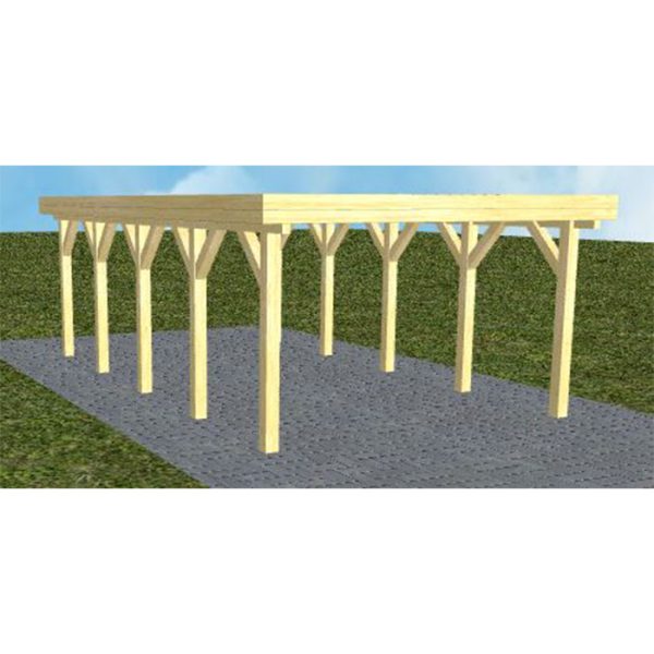 JODA Carport Borkum MO Classic Holzblende, Flachdach ohne Bedachung