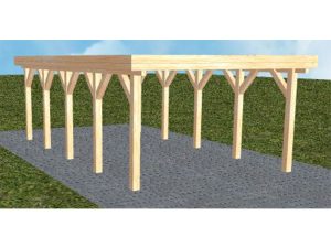 JODA Carport Borkum MO Perfect Holzblende, Flachdach ohne Bedachung