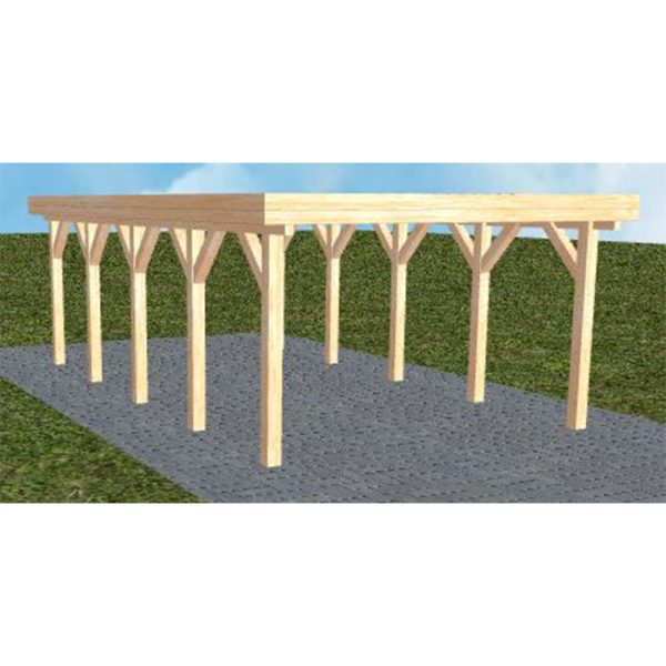 JODA Carport Borkum MO Perfect Holzblende, Flachdach ohne Bedachung