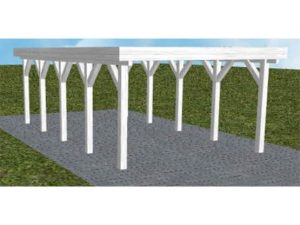 JODA Carport Borkum MO Select Holzblende, Flachdach ohne Bedachung