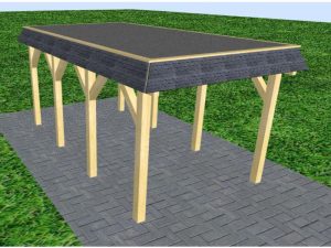 JODA Carport Gettorf KF Classic Walmblende, Flachdach mit EPDM Folie