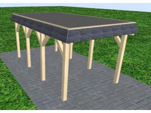 JODA Carport Gettorf KF Master Walmblende, Flachdach mit EPDM Folie
