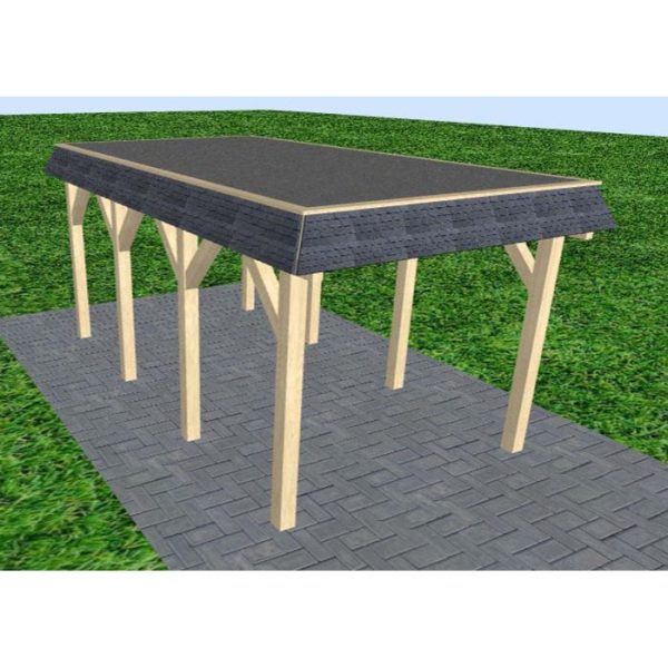 JODA Carport Gettorf KF Master Walmblende, Flachdach mit EPDM Folie