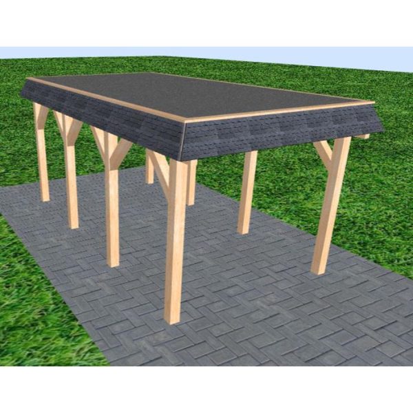 JODA Carport Gettorf KF Perfect Walmblende, Flachdach mit EPDM Folie