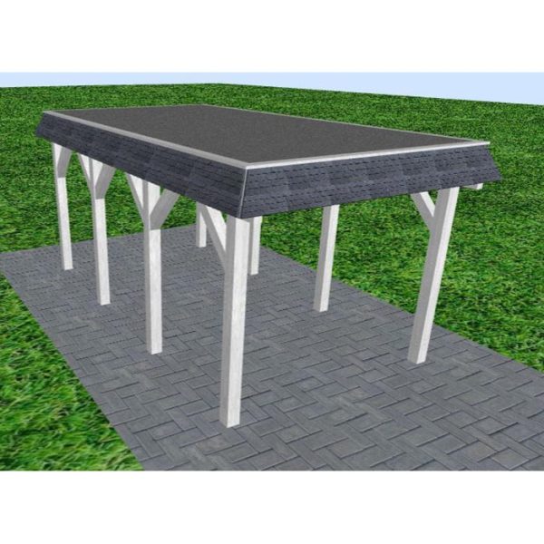 JODA Carport Gettorf KF Select Walmblende, Flachdach mit EPDM Folie
