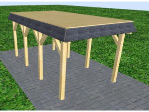 JODA Carport Gettorf KG Classic Walmblende, Flachdach vorb.f. Gründach