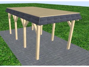 JODA Carport Gettorf KG Master Walmblende, Flachdach vorb.f. Gründach