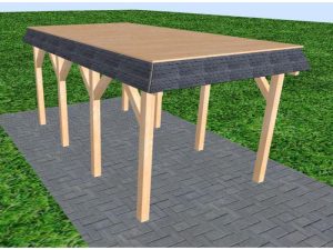 JODA Carport Gettorf KG Perfect Walmblende, Flachdach vorb.f. Gründach