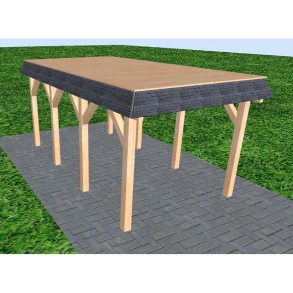 JODA Carport Gettorf KG Perfect Walmblende, Flachdach vorb.f. Gründach