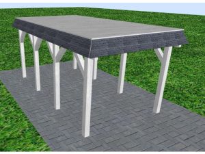 JODA Carport Gettorf KG Select Walmblende, Flachdach vorb.f. Gründach