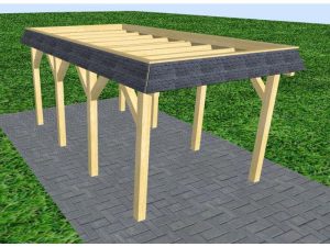 JODA Carport Gettorf KO Classic Walmblende, Flachdach ohne Bedachung