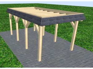 JODA Carport Gettorf KO Master Walmblende, Flachdach ohne Bedachung