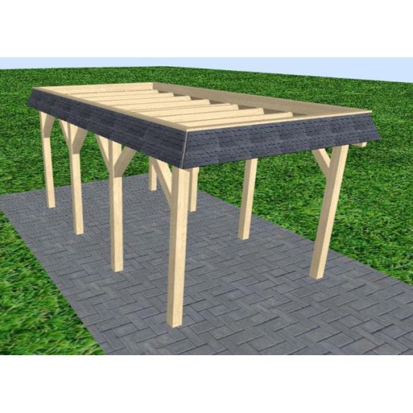 JODA Carport Gettorf KO Master Walmblende, Flachdach ohne Bedachung