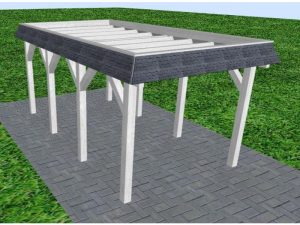 JODA Carport Gettorf KO Select Walmblende, Flachdach ohne Bedachung