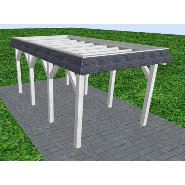 JODA Carport Gettorf KO Select Walmblende, Flachdach ohne Bedachung
