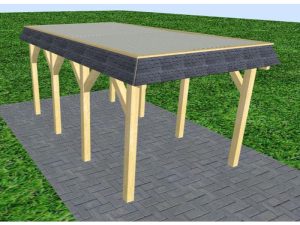 JODA Carport Gettorf KT Classic Walmblende, Flachdach mit Stahl-Trapezplatten Antikondens