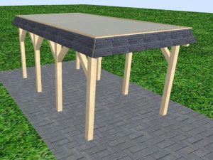 JODA Carport Gettorf KT Master Walmblende, Flachdach mit Stahl-Trapezplatten Antikondens