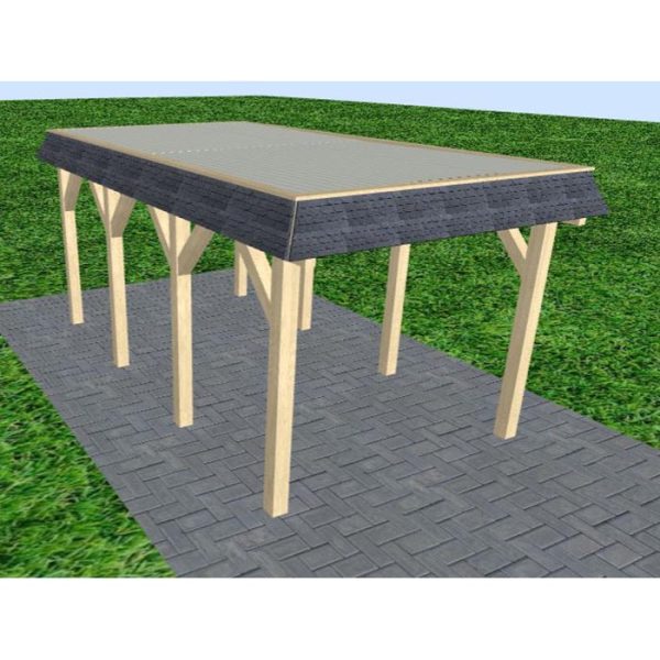 JODA Carport Gettorf KT Master Walmblende, Flachdach mit Stahl-Trapezplatten Antikondens