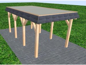 JODA Carport Gettorf KT Perfect Walmblende, Flachdach mit Stahl-Trapezplatten Antikondens