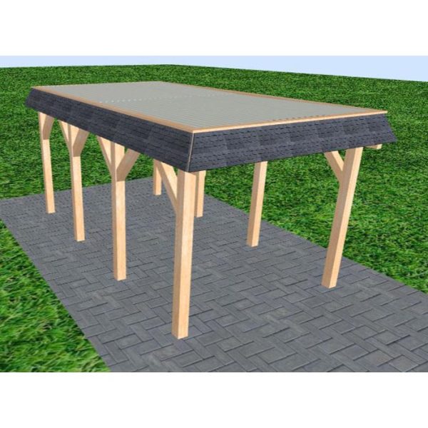 JODA Carport Gettorf KT Perfect Walmblende, Flachdach mit Stahl-Trapezplatten Antikondens