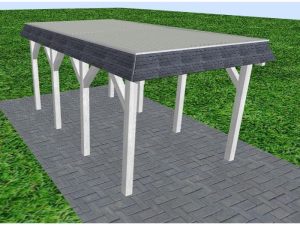 JODA Carport Gettorf KT Select Walmblende, Flachdach mit Stahl-Trapezplatten Antikondens