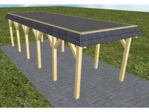 JODA Carport Gettorf LF Classic Walmblende, Flachdach mit EPDM Folie