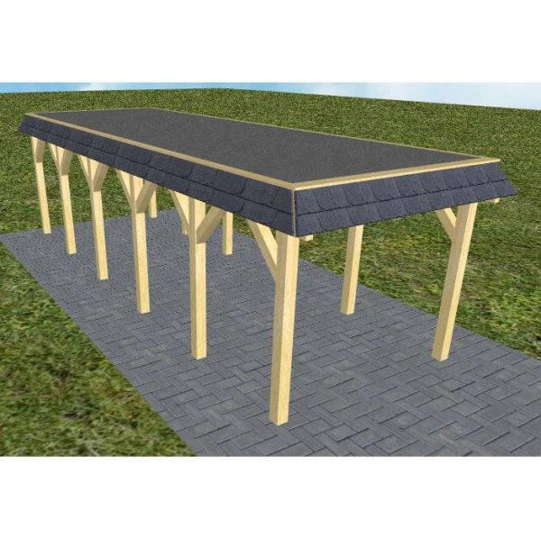 JODA Carport Gettorf LF Classic Walmblende, Flachdach mit EPDM Folie