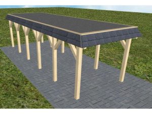 JODA Carport Gettorf LF Master Walmblende, Flachdach mit EPDM Folie