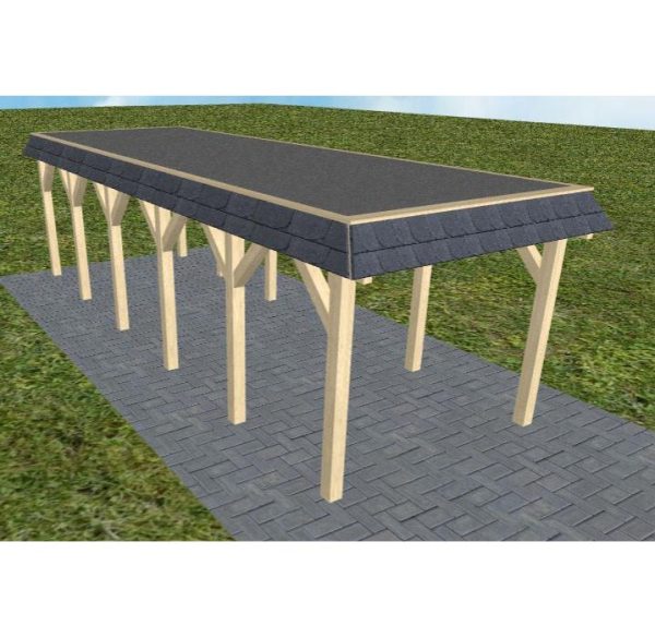 JODA Carport Gettorf LF Master Walmblende, Flachdach mit EPDM Folie