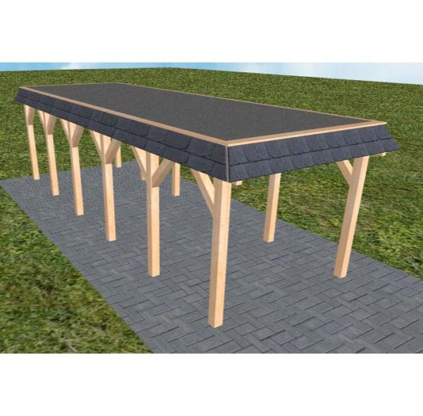 JODA Carport Gettorf LF Perfect Walmblende, Flachdach mit EPDM Folie