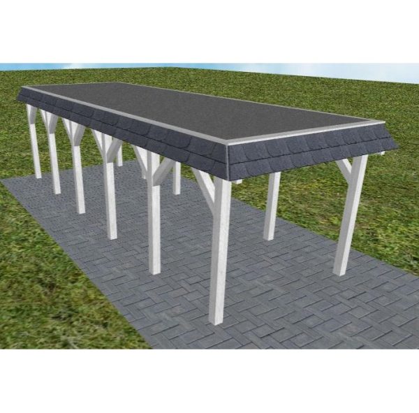 JODA Carport Gettorf LF Select Walmblende, Flachdach mit EPDM Folie