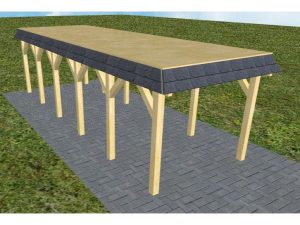 JODA Carport Gettorf LG Classic Walmblende, Flachdach vorb.f. Gründach