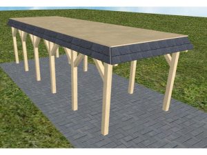JODA Carport Gettorf LG Master Walmblende, Flachdach vorb.f. Gründach